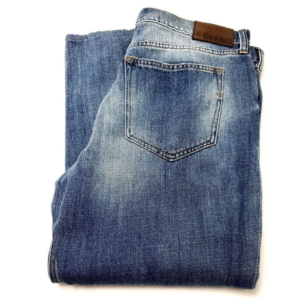 Express Classic Straight Blue Jeans Soft Cotton 38/28 Mid‎ Rise Stone Wash